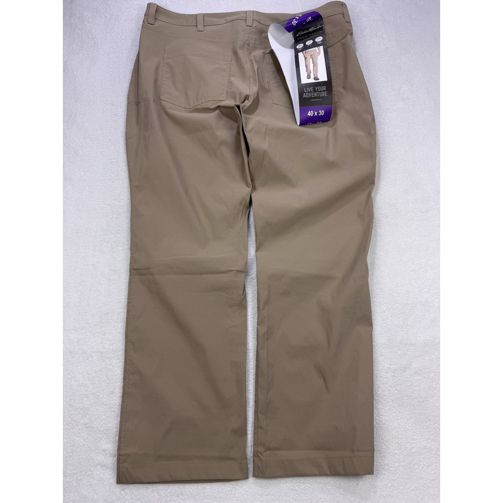 Eddie Bauer Tech Pants Men Beige 40X30 Hiking Lightweight Packable Gorpcore NWT